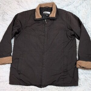 Big Chill Jacket Mens L‎ Brown Coat Zip Up Chore Barn Pockets Comfort Casual